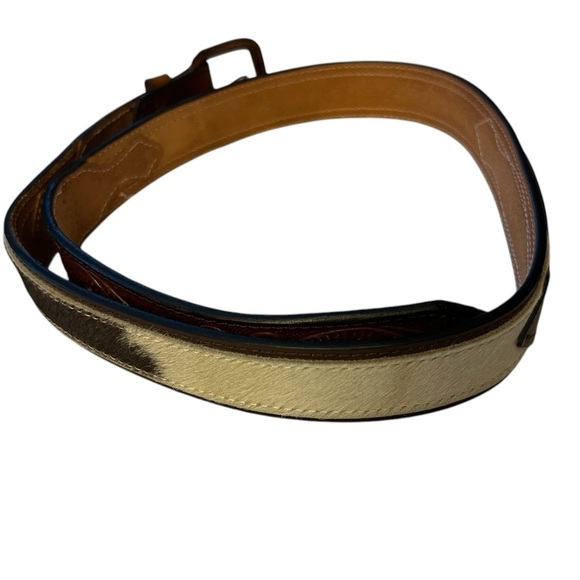 Vintage Brown Western Leather Men's Belt - Picture 2 of 7